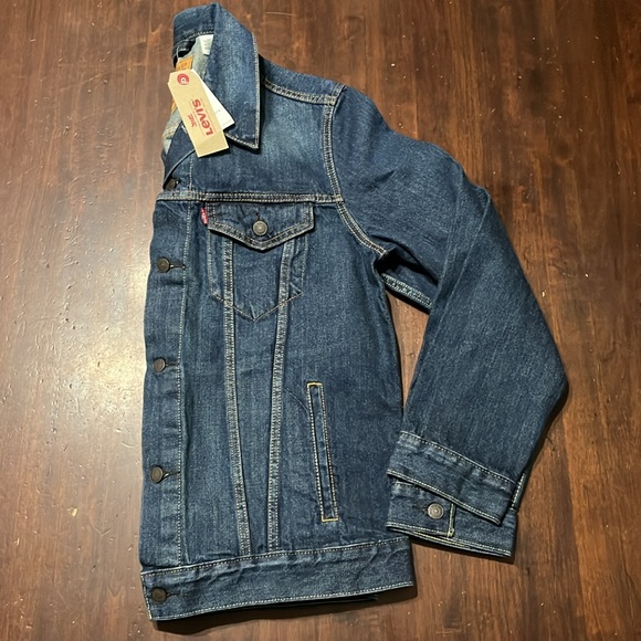 Levis Mens Trucker Denim Jacket Medium Dark Wash Sizes S and L NWT - Picture 3 of 7